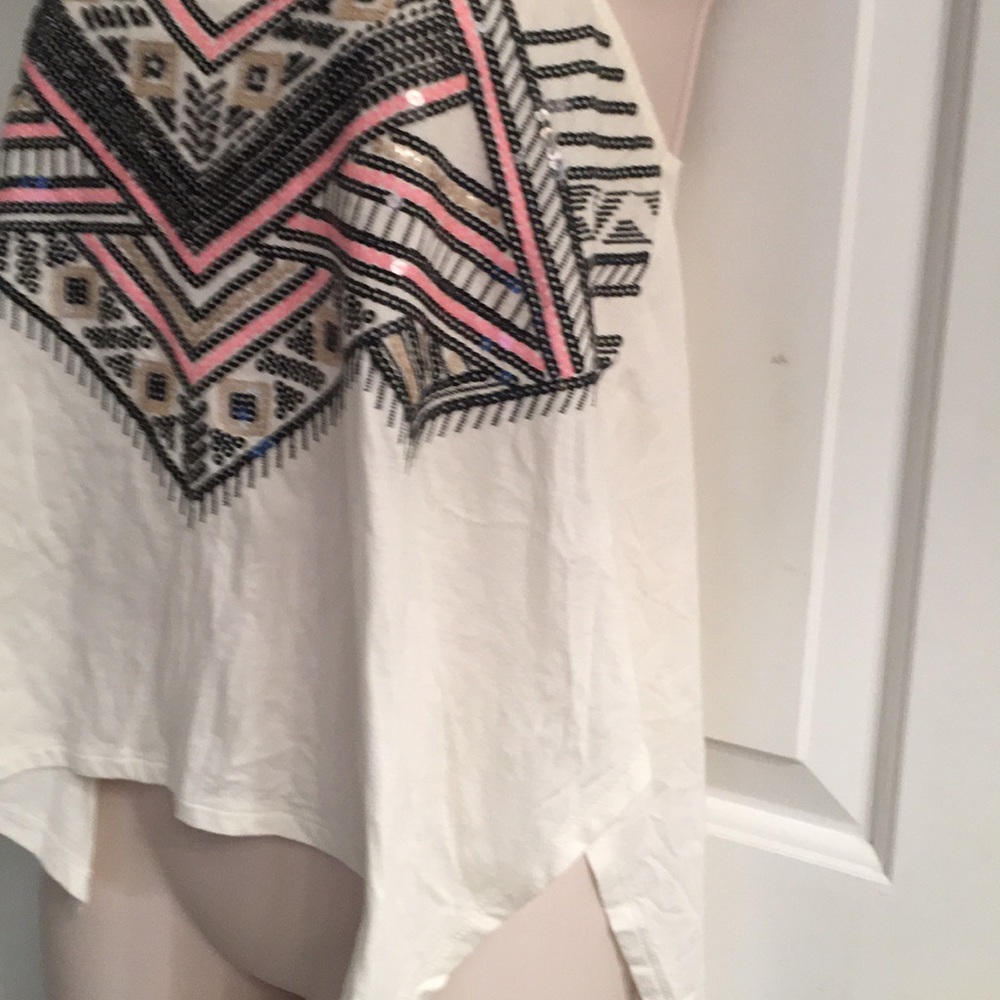 NWT-Express White/Black Sequin Spaghetti Strap Top - Picture 3 of 8